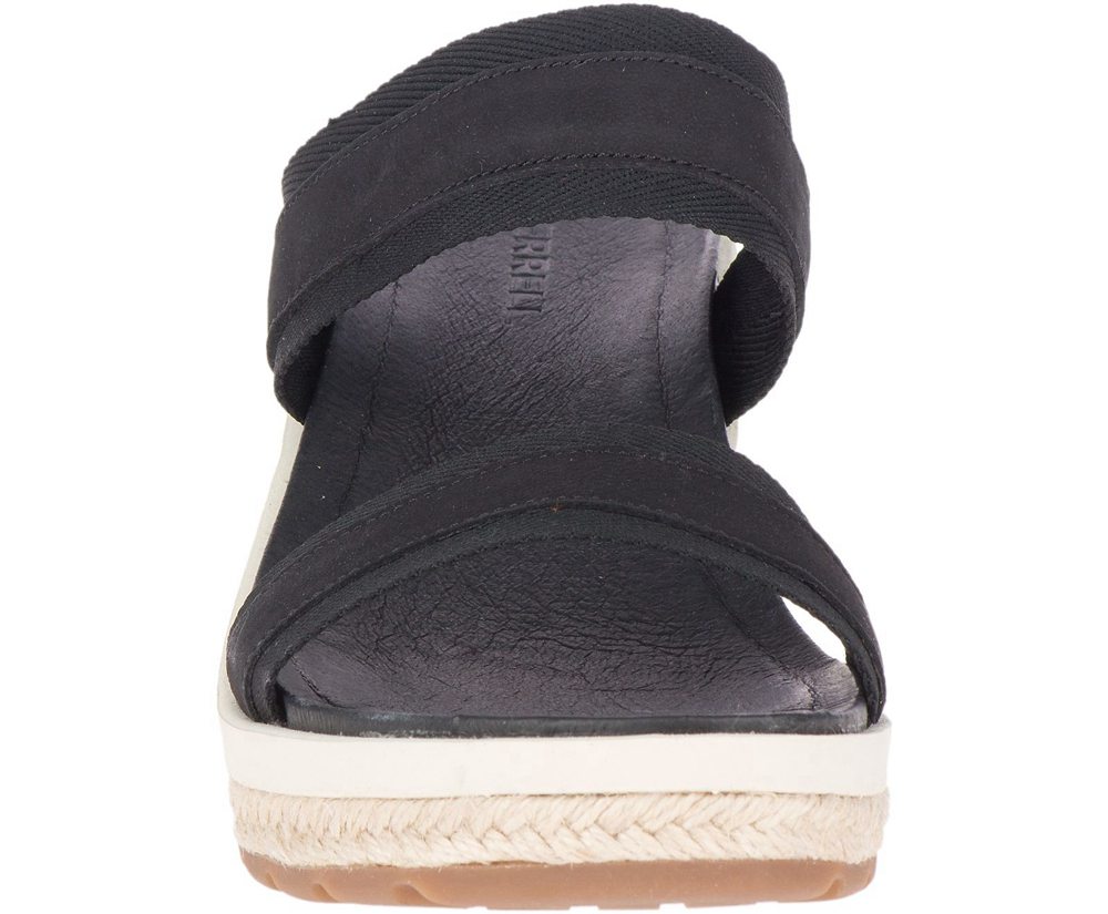 Merrell Sandals Black - Kaiteri Wedge Slide - Womens 74GASLHWX